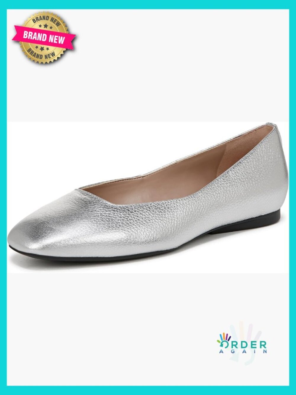 Naturalizer Chelsea Ballet Flat Slip On Comfort Square Toe Leather
